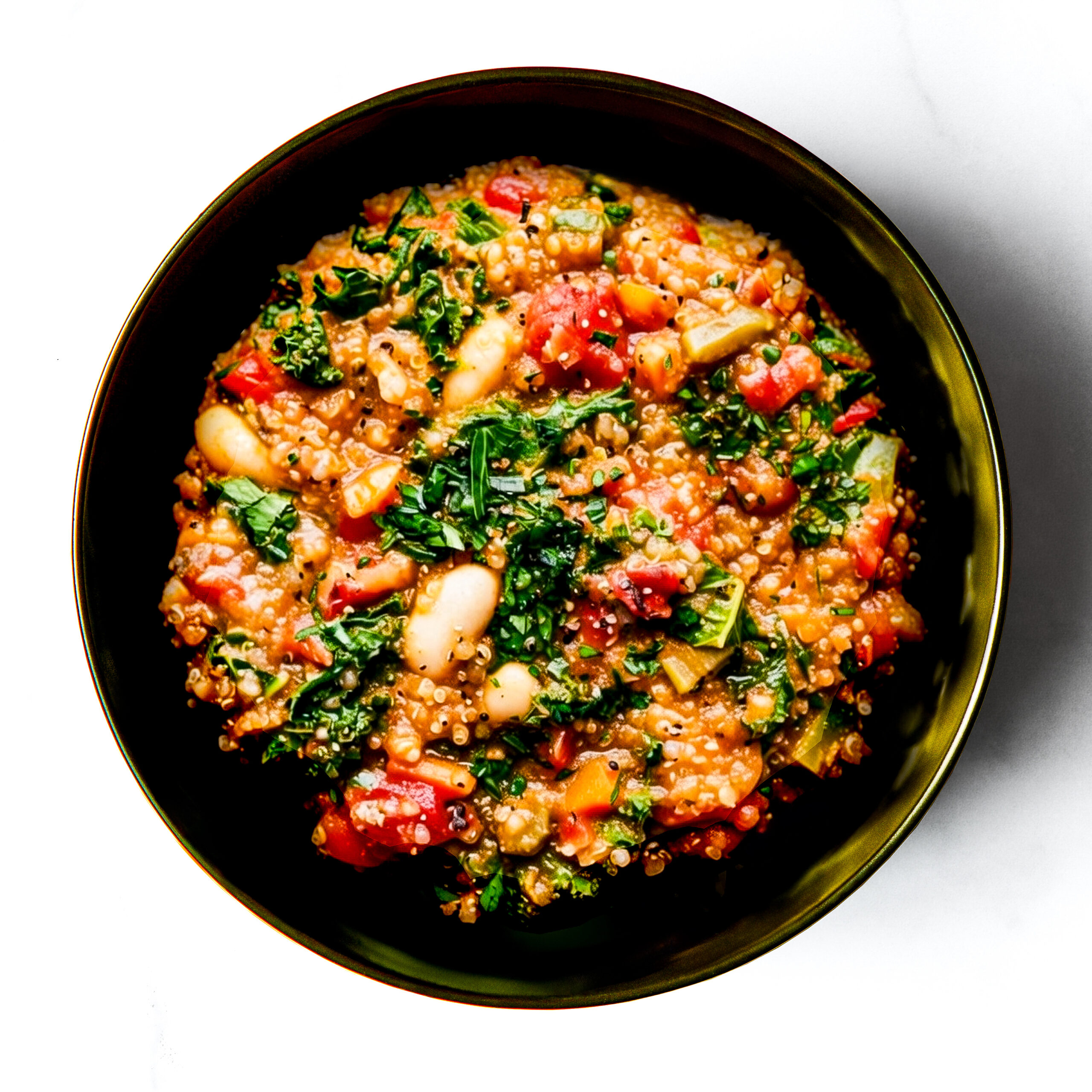 Engine 38 Tortellini served in a bowl on a white surface.